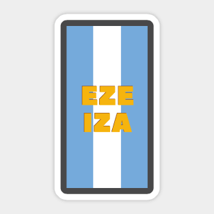 Ezeiza City in Argentine Flag Colors Vertical Sticker